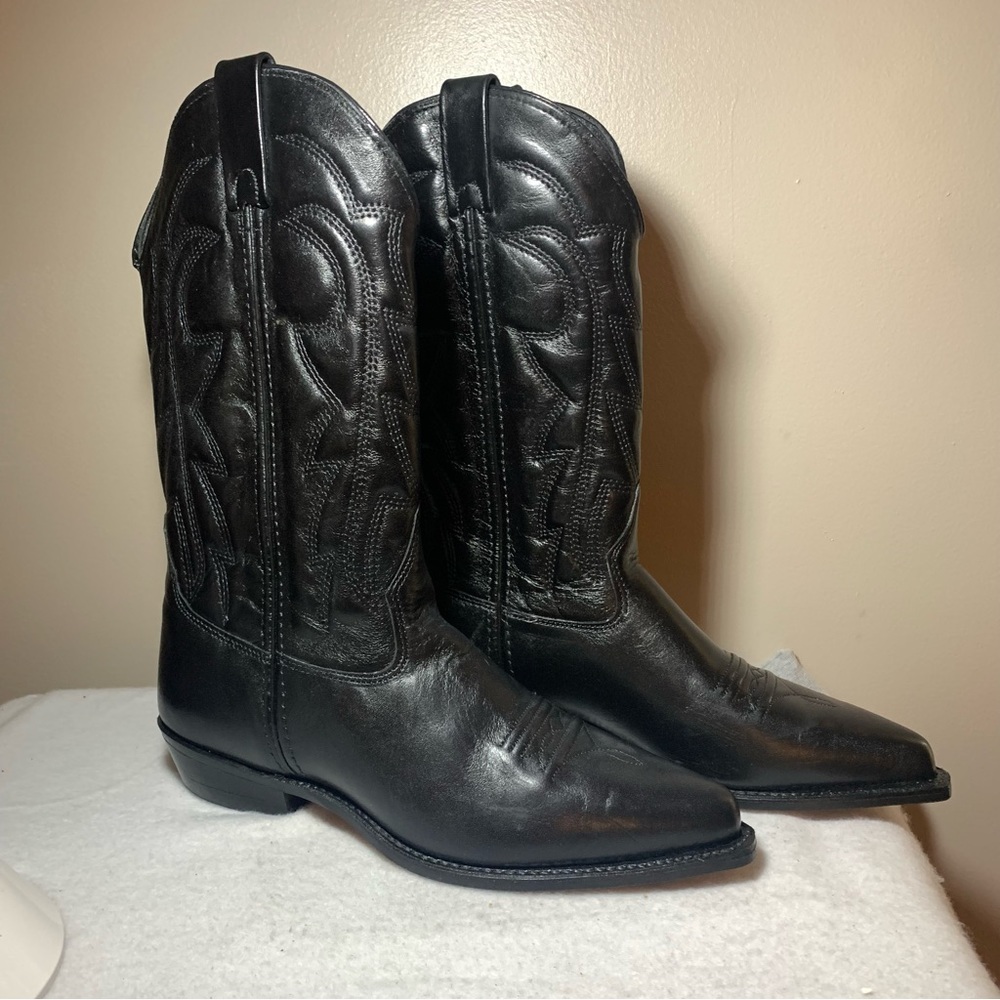 Vittorio Ricci Studio Boot Womens Cowboy Black Leather Western Size 9M